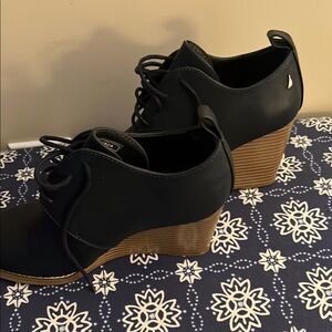 Black Wedge Ankle Boots